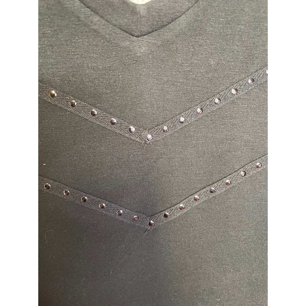 DG2 by Diane Gilman Embellished Hi-Low Short-Sleeve Tee MEDIUM (616) - Picture 4 of 8